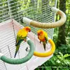 Juguete para loro Percha en forma de U Cuerda de cáñamo colorida Soporte Accesorios para jaula Juguete para loro Pájaro Soporte Palo