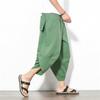 Shorts Lanterna de Verão Masculino Linho Solto 7 Calças Capri Nepal Estilo Étnico Chinês Moderno 9 Calças de Perna Larga