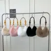 2025 Nuevo Bolso de Axila de Imitación Piel de Conejo Diseño de Nicho para Mujer Bolso de Mano con Cuentas Bolso Mini de Media Luna de Moda Relleno