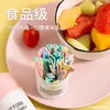 Conjunto de garfos para frutas, palito de frutas descartável de plástico com dois dentes, para uso doméstico, para comer bolos de frutas, sobremesas, lanches, garfos pequenos