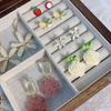 Aretes franceses delicados retro de cristal rosa con forma de flor para mujer aguja de plata s925 diseño de nicho aretes elegantes de alta gama