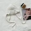 Gorro de Punto con Orejeras Rosas para Niñas 2026 Otoño/Invierno Adelgazante Facial Calidez Ushanka de Piloto Estilo Coreano Atmósfera