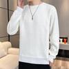 Suéter masculino com gola redonda para outono 2023, novo estilo coreano, multicolorido, básico, solto, fino, de malha, combinando com todas as cores sólidas