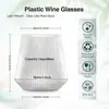 Vaso de Vino Rayado Famoso en Internet Transfronterizo de 13.5oz, Vaso Transparente de Plástico PET, Vaso Reutilizable para Cerveza de Mercado Nocturno