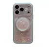 Pintura al Óleo Rosa Gato de Dibujos Animados Lindo Elefante Manzana Funda para Teléfono 18Promax Adecuada para 15Pro Doble Capa 16Pro