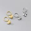 Pendientes de Abeja Insecto de Plata de Ley 925 Nalan para Mujer Estilo Japonés y Coreano Lindos de Moda Elegantes Joyería para Orejas de Animal M01629