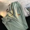 Pantalones de Pierna Recta Finos de Seda de Hielo para Hombre de Verano, Marca de Moda, Sensación de Alta Gama, Diseño de Pierna Ancha, Pantalones Largos Casuales Sueltos, Suministro Directo Transfronterizo