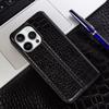 Adecuado para Apple 18Promax Funda de Teléfono de Cuero Genuino con Tapa abatible Cubierta Protectora Funda para Teléfono Iphone17 Funda de Cuero con Patrón de Cocodrilo