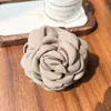 Pinza para el pelo de plástico Camellia Spring con diseño de flor de rosa seca, Accesorio de alta gama para el cabello para mujer, Pinza para el pelo para media coleta