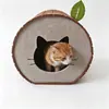 Cama para gato de fieltro con forma de dona redonda, casa cerrada para gatos a presión y extraíble, adecuada para todas las estaciones, cama para mascotas, tamaño: ancho 40cm, alto 38cm