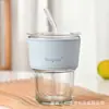 Copo de Água de Vidro Estilo Bambu Popular Mais Vendido para Mulheres, Copo de Vidro de Alto Valor Estético, Copo de Leite, Copo de Suco, Copo para Bebidas com Logo