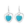 Aretes de Piedra de Pino Estilo Étnico Bohemio Retro Europeo y Americano Moda Transfronteriza Aretes con Borla de Turquesa Aretes Mujer