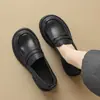 Zapatos de Piel de Vacuno de Primera Capa de Calidad, Estilo Clásico Nuevo Otoño 2026, con Tacón Grueso, Estilo Británico, Mocasines Ligeros de Suela Gruesa de 3 cm