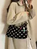 2026 Nuevo Bolso Vintage de Gamuza con Lunares para Mujer, Bolso de Hombro Único Maillard, Versátil de Mano de Doble Uso para Estudiante