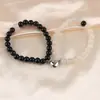 Amazon Pulsera de Piedra Natural Ojo de Tigre Ágata Caliente Tejida Acero Inoxidable Pulsera Magnética de Pareja Amor al por Mayor