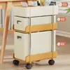 Prateleira de Armazenamento Inferior para Mesa de Escritório Estação de Trabalho Organização em Camadas Armário de Chão com Gavetas Tipo Carrinho Pequeno Móvel com Rodas