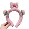 Diadema de Cabeza de Oso Fresa Linda Niña Nueva Celebridad de Internet Conejo Antideslizante Recogedor de Cabello Diadema para Bebés Niños Accesorios para el Cabello