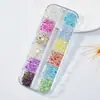 Joyería para uñas cuentas de burbuja rejilla de 12 tamaño semicírculo mixto aurora cuentas de pez humano color caramelo fondo plano cuentas de vidrio mágico