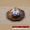 Porta-incienso Transfronterizo Adorno de Cerámica Quemador de Incienso de Aleación Estilo Japonés Base Bandeja para Incienso Uso en el Hogar Porta-incienso de Flujo Inverso Soporte para Incienso Juego de Dos