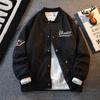 Traje de Béisbol Americano Vintage de Primavera y Otoño para Hombre, Chaqueta Casual Holgada de Moda, Chaqueta de Aviador, Figura de Casa# XXF012