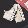 Zapatos de Lona Blancos y Negros de Caña Alta para Estudiantes Mujeres, Zapatos Vulcanizados Estilo Coreano Ulzzang, Tenis Versátiles, Estilo Casual