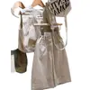 Conjunto de Dos Piezas de Moda 2026 para Niños y Niñas: Chaleco Khaki Holgado y Elegante y Pantalones Anchos Versátiles de Estilo Urbano