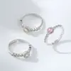 Anel Aberto Redondo com Zircônia, Estilo Nicho de Luxo, Disponível em Rosa, Amarelo, Branco e Múltiplas Cores, Anel Ajustável para Dedo Indicador, Moderno e Versátil