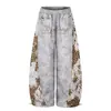 Calça Jogger de Sarja Lavada Retro Nostálgica de Primavera para Trabalho Unissex Marca Tendência High Street Casual Solta de Perna Larga