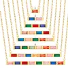 Regalo de Acción de Gracias Transfronterizo Europeo y Americano Colgante Rectangular de Alto Nivel Chapado en Cobre Oro de 18 Quilates Collar con Piedra de Nacimiento de Diciembre para Mujer