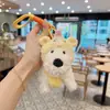 Nuevo Lindo Peluche Perro Westie Creativo Liga para el Cabello Muñeca Falda Llavero Cachorro Lindo Colgante de Bolso para Mujeres