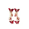Pendientes de Clip para Oreja de Mariposa Rojo Sangre con un Ambiente Fresco y Elegante, Nuevos Pendientes de Moda de Gama Alta Versátiles de Lujo Ligero
