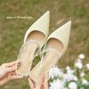 Zapatos de Tacón Alto de Punta Fina Stiletto Personalizados de Fábrica para Mujer con Sandalias de Puntera con Pedrería 3299-11