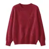 Novedades para Otoño/Invierno 26: Suéter básico de polar con cuello redondo, jersey de polar de cachemira de seda de mora, suéter de lana de corte holgado