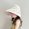 Chapéu de Sol Infantil, Estilo Verão Fino, Aba Larga, Proteção UV, Chapéu de Topo Aberto, Chapéu de Sol Fofo Estilo Coreano para Bebês Meninas