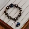 Pulsera DIY Estilo Vintage de Granos de Café Naturales Premium, Imprescindible para Puestos de Cafeterías, Pulsera con Aroma Fuerte de Huella de Gato al por Mayor