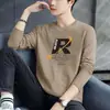 Camiseta de Manga Larga para Hombre, Transpirable, Mismo Estilo que el Estudiante Guapo, Estampado de Moda Tendencia, Talla Grande Guapo