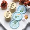 Sello de Cera de 2.2 cm Cabeza de Sello Floral Simple Serie Floral Tallado con Láser Planta Latón Cabeza de Sello Venta al por Mayor desde Fabricante