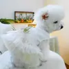 PETCIRCLE Roupinhas para Cães Pequenos e Filhotes, Saia Tutu Fofa de Malha Multicamadas, Vestido de Casamento Floral Vintage