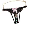 Ropa Interior Sexy para Mujer, Tanga Sexy de Encaje Tentación, Masajeador de Perlas Luminosas, Entrepierna Abierta, No Necesita Quitarse, Pantalones T Transparentes Europeos y Americanos