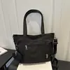 Bolso de lona de color liso transfronterizo nuevo, bolso de hombro de gran capacidad, bolso tote versátil para estudiantes, bolso de mano, bolso cruzado
