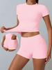 2026 Nova Roupa Esportiva Fitness da Amazon, Tops Justos, Shorts Levanta Bumbum, Roupa de Yoga com Sensação de Pele, Conjunto Dividido para Mulheres