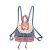 Mochila Mini Dulce y a la Moda a Cuadros Estilo Coreano Linda Cereza Estilo Universitario Bolso de Cubo Mochila Trendy