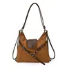 Bolso tote esmerilado estilo Maillard para mujer, gran capacidad, bolso de hombro de cuero suave con diseño de decoración de correa de cuero, mochila para ir al trabajo