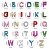 Cuentas de Letras Acrílicas con Recubrimiento UV de Agujero Grande Mezcladas Aleatoriamente de Colores Cuentas Inglesas con Agujero Accesorios para Cadena de Teléfono Móvil DIY Collar