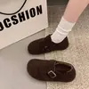 Zapatos planos cómodos de invierno Birkenstock con forro de felpa, nuevo estilo otoño/invierno 2026, slip-on, cálidos, mullidos, de algodón para mujer, adecuados para usar al aire libre