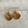 Pendientes Cuadrados Geométricos de Resina con Textura Color Café Vintage para Mujer, Pendientes de Moda de Lujo
