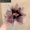 Temperamento Japonês Coreano Laço de Seda Elástico de Cabelo Grande Intestino Novo Estilo Strass Coque Corda de Cabelo Feminino Sensação de Alto Padrão Acessório de Penteado