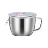 Copo para Lanches de Aço Inoxidável 304 Copo de Café da Manhã para Estudantes Copo para Macarrão com Grade e Tampa Caixa de Almoço Aumentada de Grande Capacidade Tigela para Macarrão