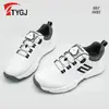 Zapatos de golf para hombre de corte bajo, suela plana, botón giratorio, transpirables, antideslizantes, para entrenamiento, ocio, antideslizamiento lateral, zapatillas impermeables