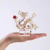 Enfeites de Dragão de Cristal Personalizados 2024 Ano do Dragão Mascote do Zodíaco Modelo Artificial de Dragão Chinês Presente Comemorativo de Alta Qualidade